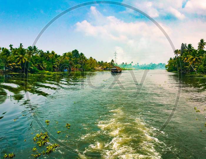 Beautiful backwaters in Kerala, India