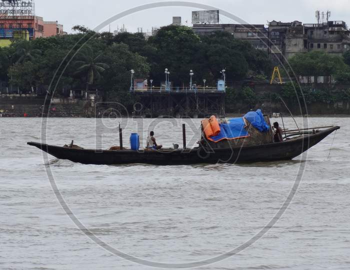 York boat in ganga river at Kolkata