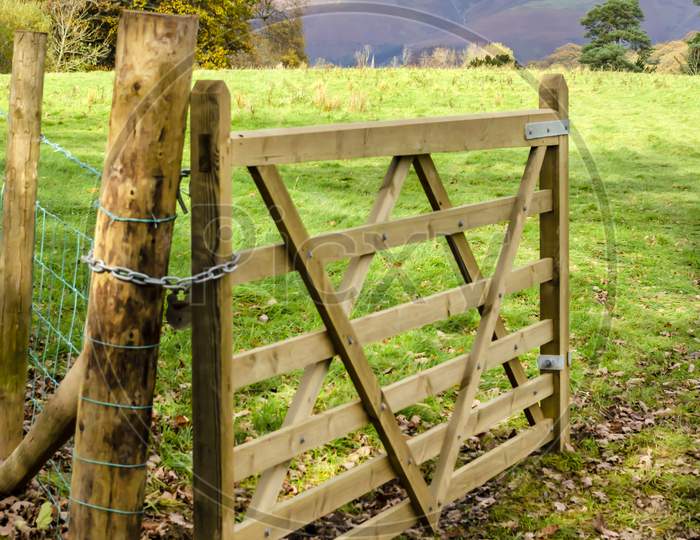 Open gate in the countryside