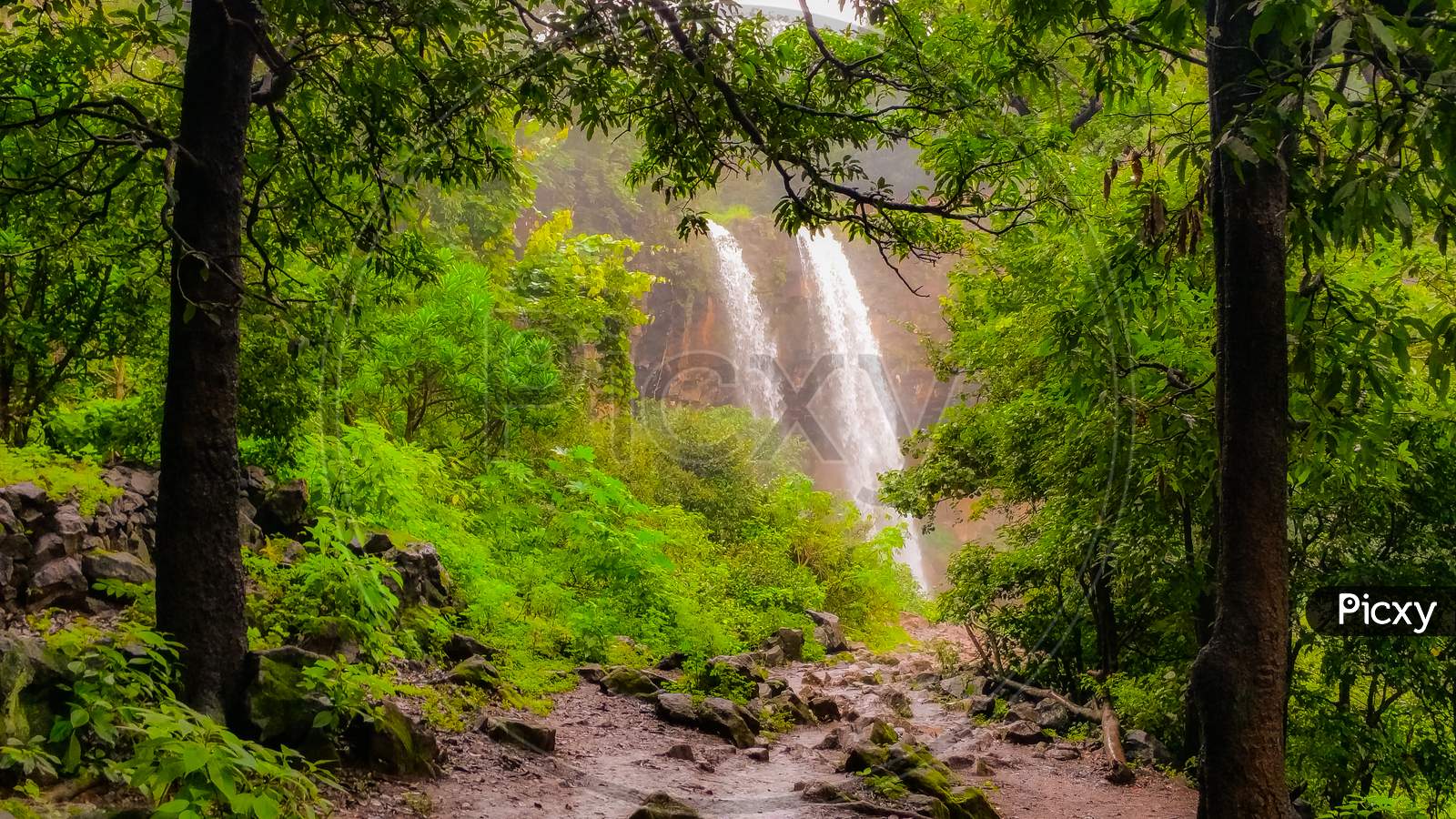 Scenic Narmada river waterfalls in Nature