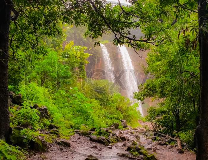 Scenic Narmada river waterfalls in Nature