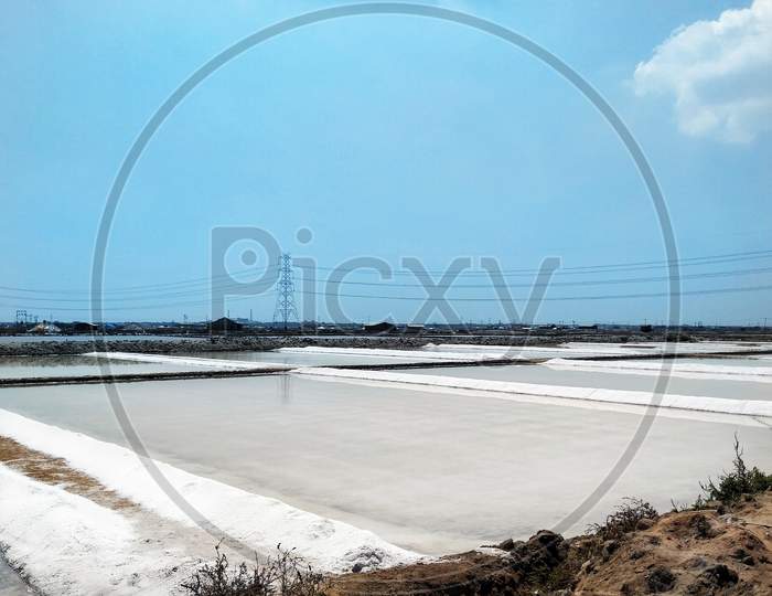 Salt pan view in Tuticorin