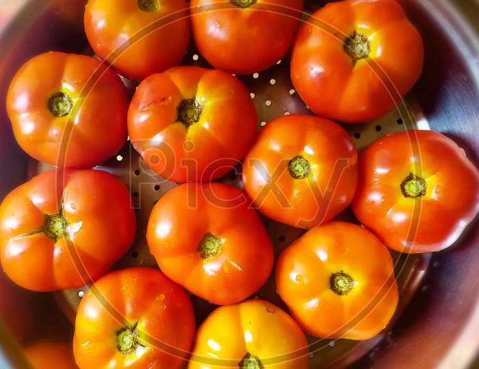 Topview of fresh tomatoes