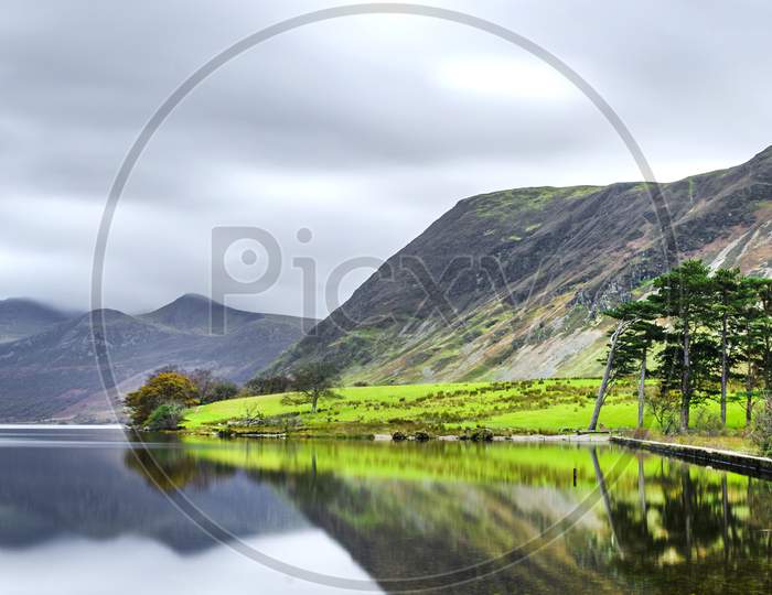 The northern shore of Crummock water in the English Lake District