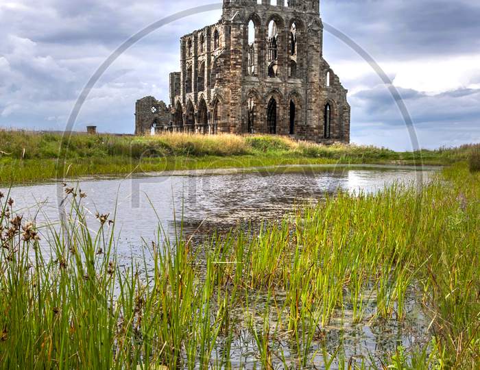 A view of the ruins of Whitby Abbey the former Christian monastery