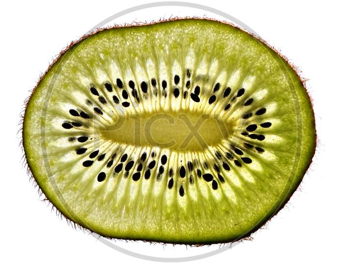 Kiwi Slice Isolated On white Background, Healthy And Nutritious Food