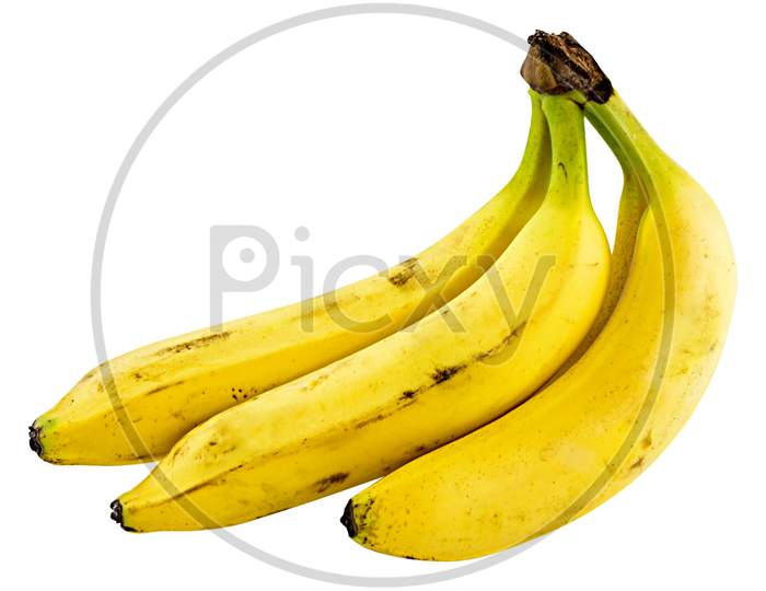 ripe banana isolated on white background.