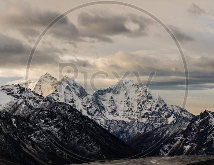 Mountain and amazing landscape of Everest Base Camp trek