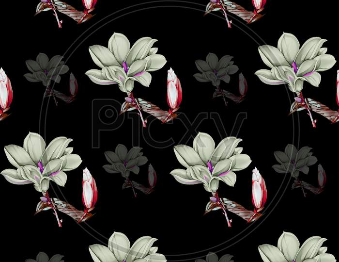 beautiful flower geometrical pattern with black background