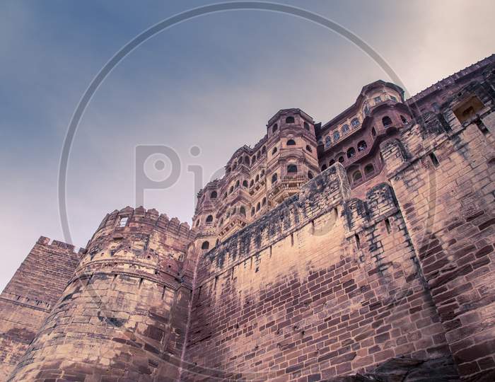 Mehrangarh Fort, one of the largest forts in India, A Unesco World Heritage Site, Jodhpur, Rajasthan - India.