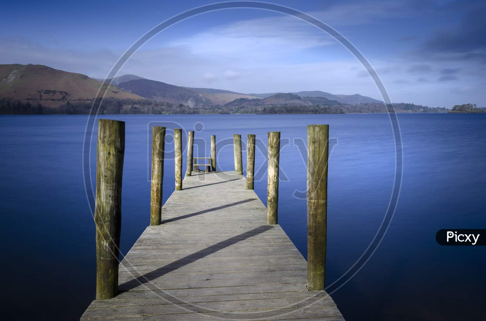 A Jetty on Derwentwater in the Lake district National park England.