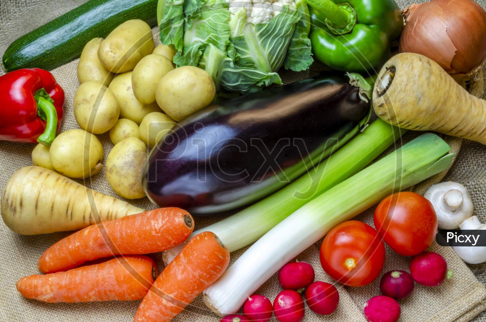 A selection of fresh vegetables ready for preparation