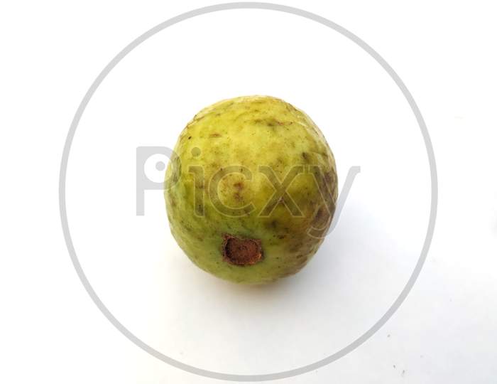a fresh yellow sweet guava isolated on white background