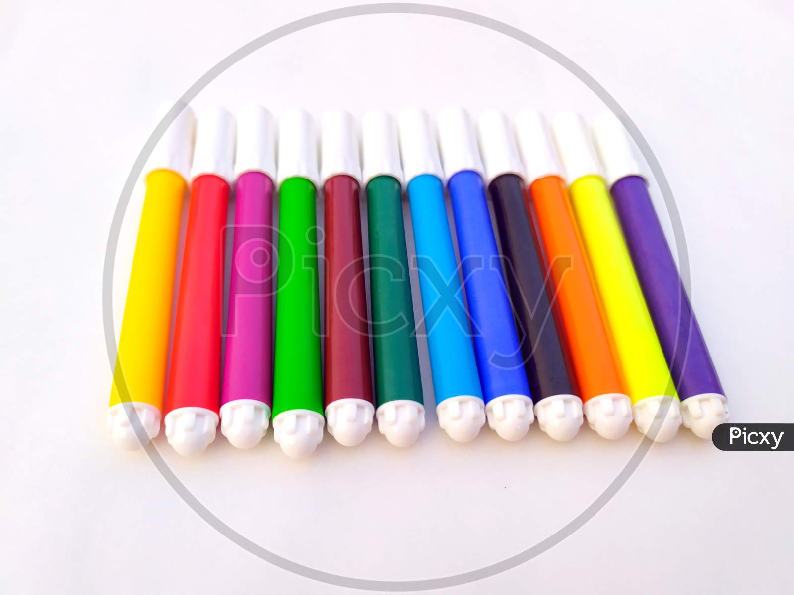 multi colored marker isolated on white background