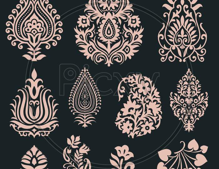 Indian Traditional Flower Motif Background