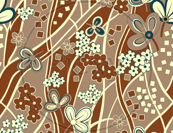 Seamless Abstract Floral Design Pattern Background