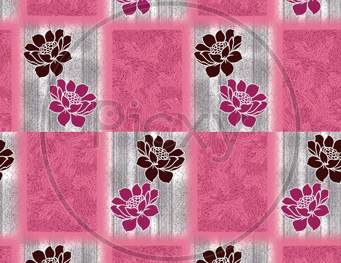 Seamless Geometrical Design With Flower Pattern Background