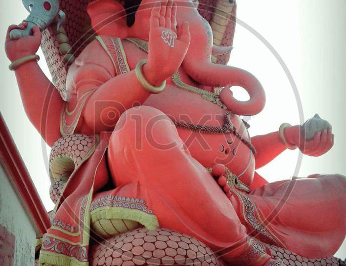 Ganesh very big idol in pink color