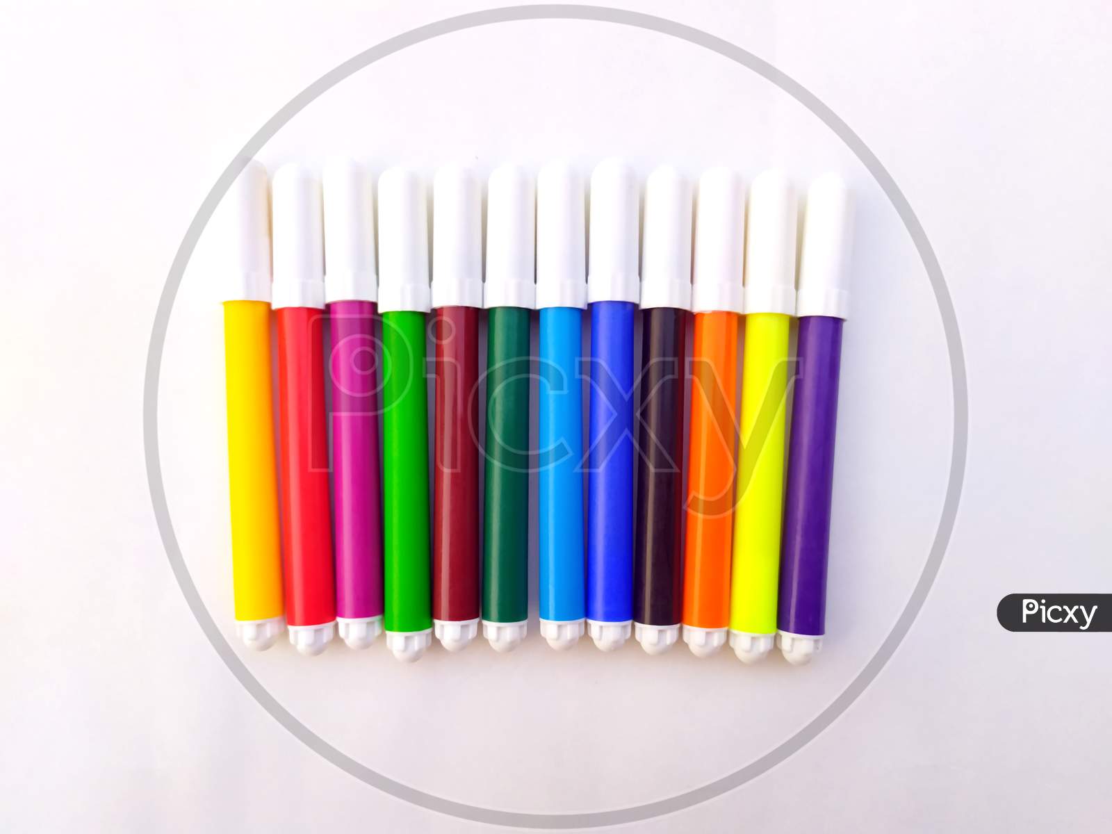 multi colored marker isolated on white background