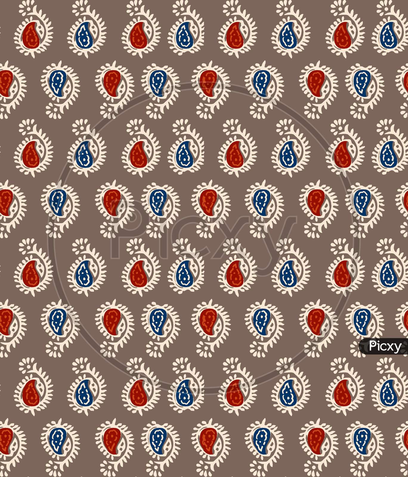 Traditional Paisley Pattern On Vintage Background