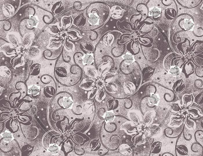 Seamless Vintage Floral Design Background