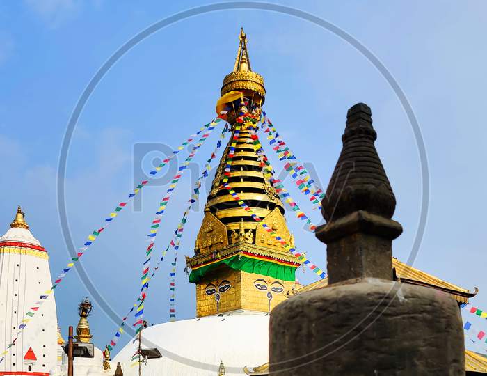 Swayambhunath Stupa (Monkey Temple) An Ancient Buddhist stupa in kathmandu nepal.