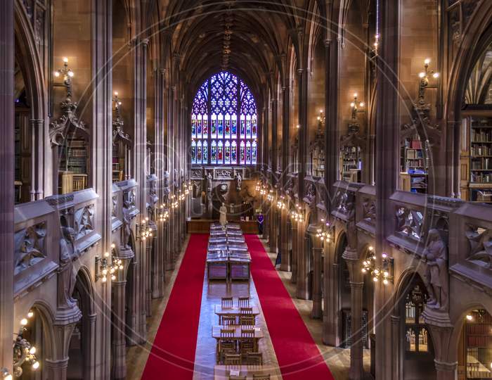 John Rylands Library is a late neo Gothic building on Deansgate Manchester. 26 September 2017