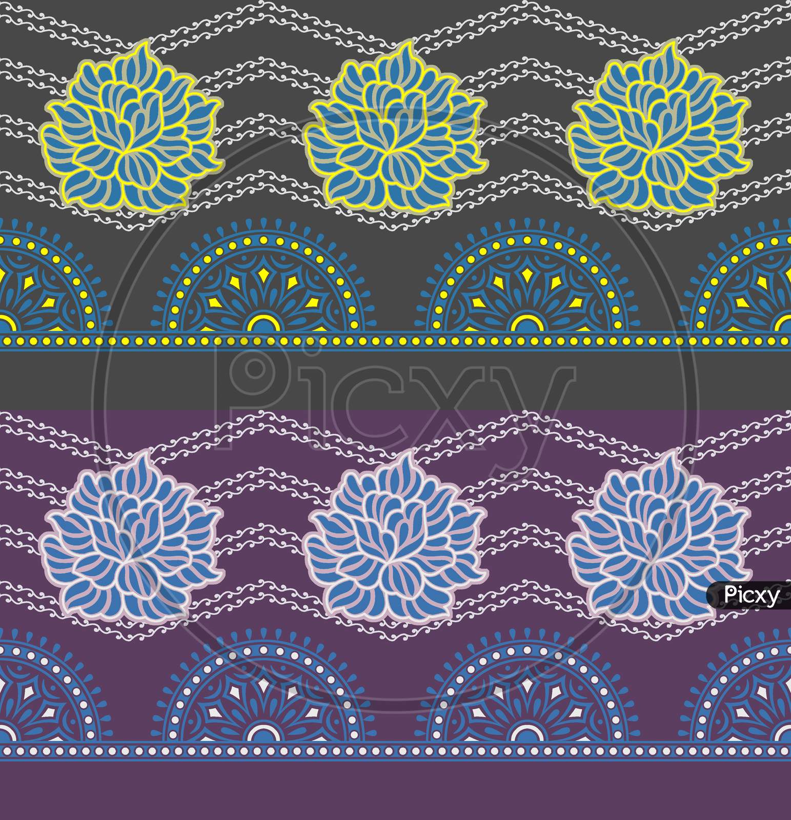 Floral Abstract Border Design Background