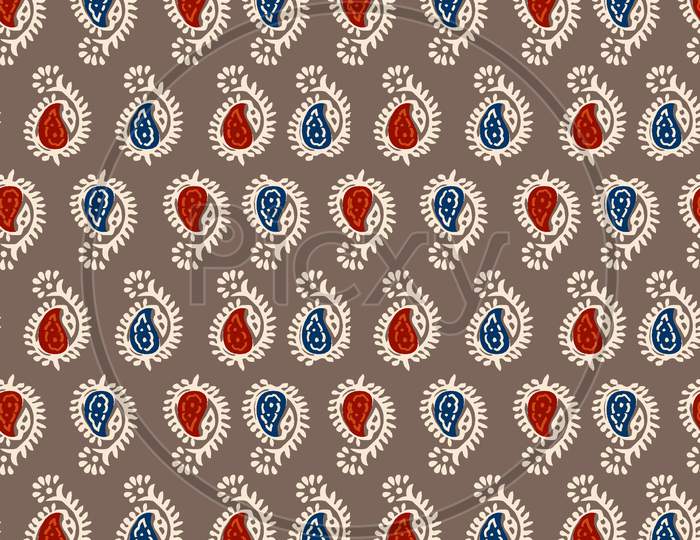 Traditional Paisley Pattern On Vintage Background
