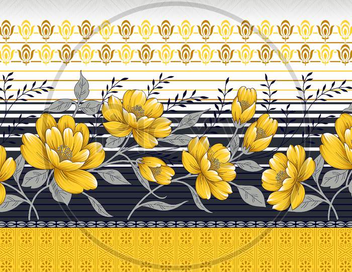 Floral Flower Border Design Background
