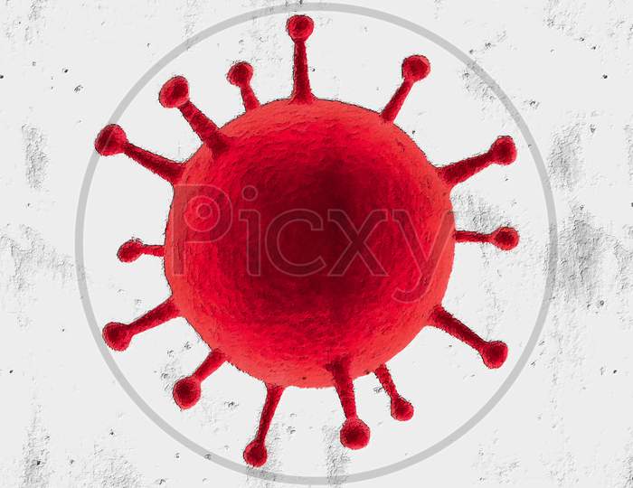 Illustration of a corona virus with sketch effects