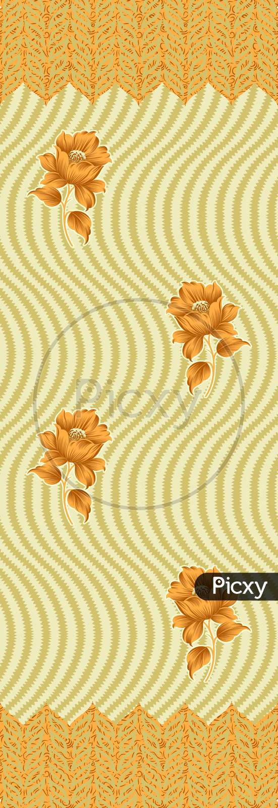 Decorative Flower Design With Digital Background