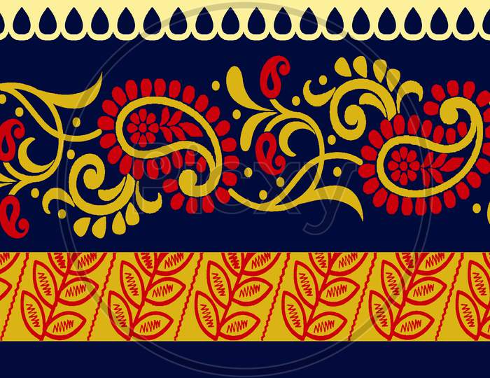 Indian Traditional Design Colorful Paisley Background