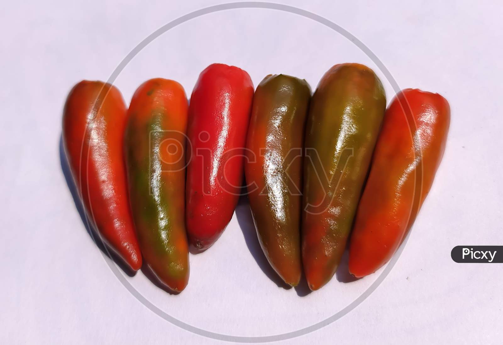 Green chili peppers, red chili's