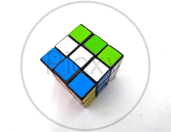 multi color Cube for playing isolated  on a white background