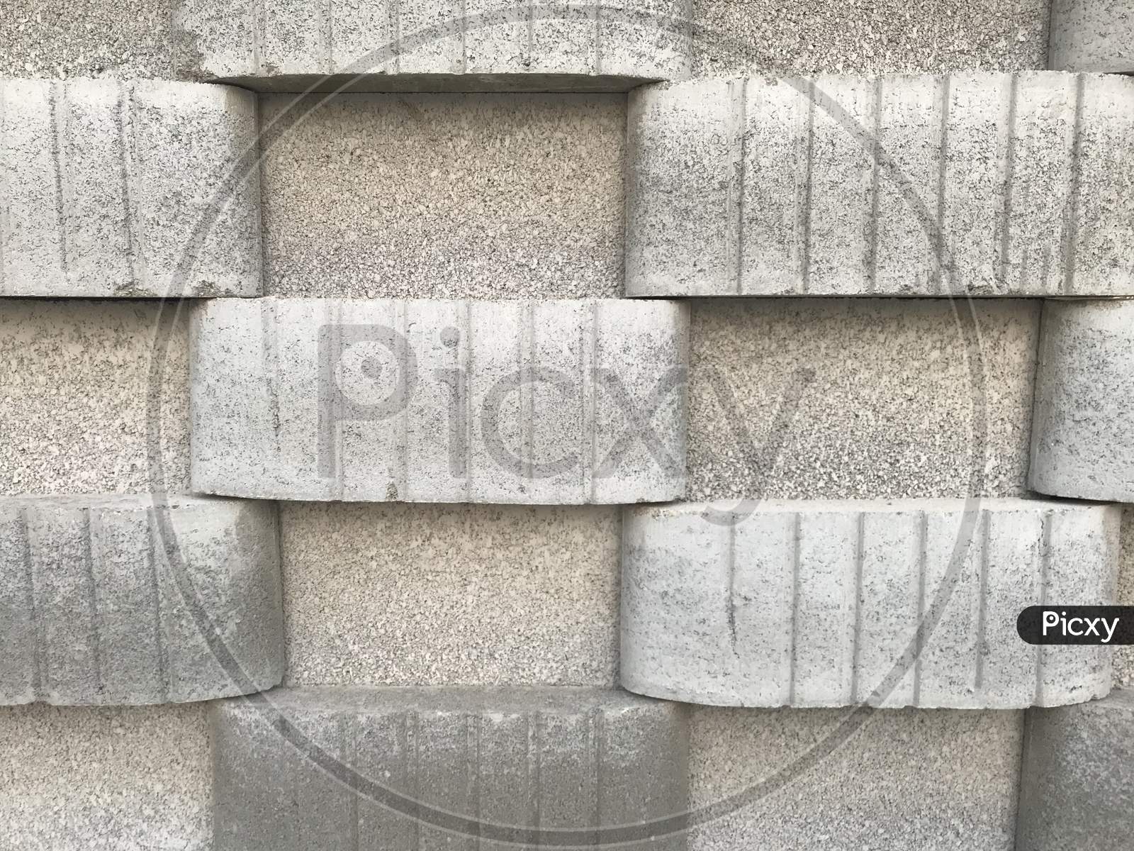 Concrete Block Wall Constructed For Public Toilet In Three Dimensional View Like In And Out Pattern Using Blocks Cement And Sand Bond