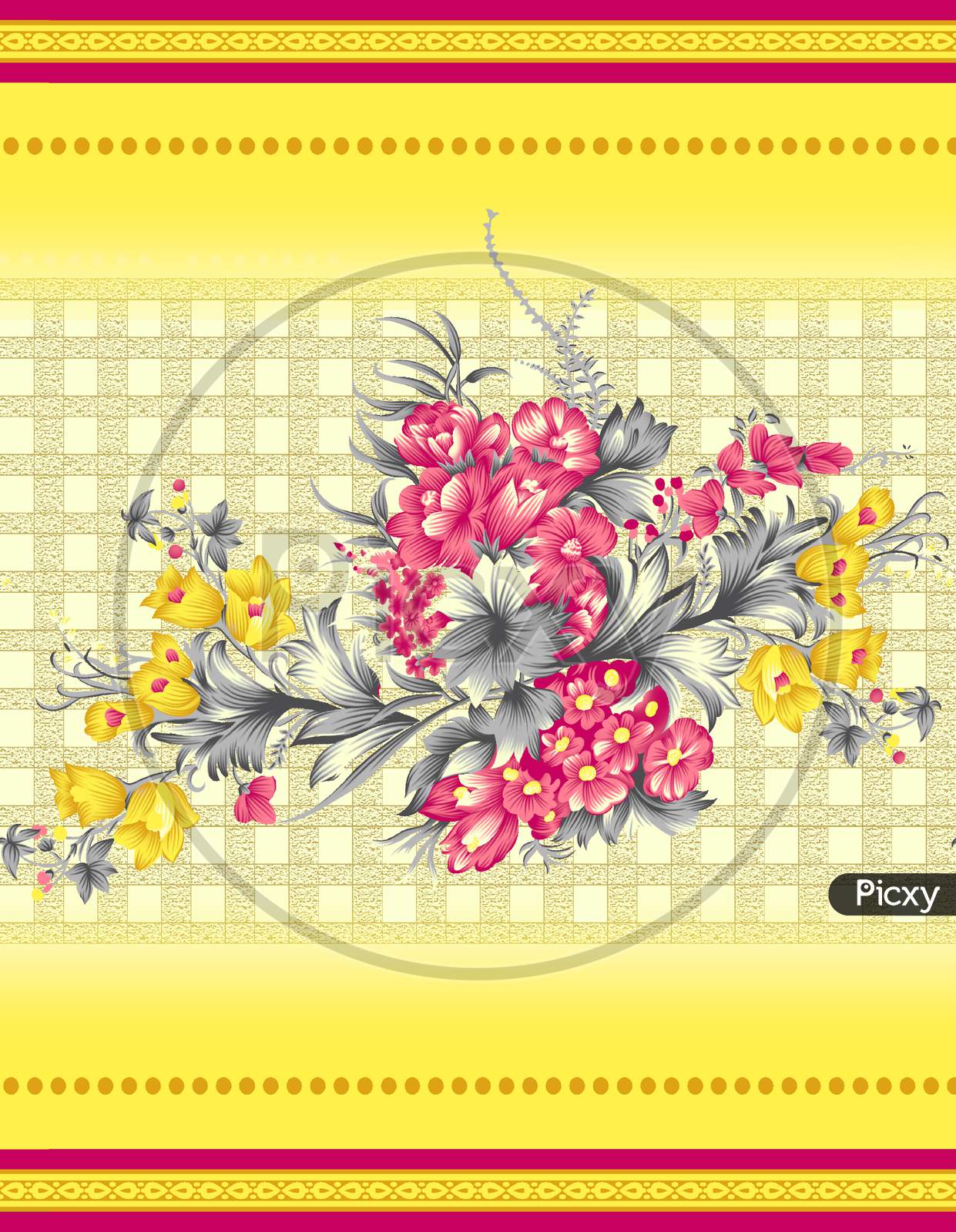 Seamless Floral Flower Border Design Background