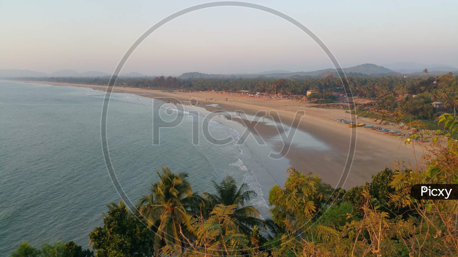 Mountain view of OM beach in Gokarna