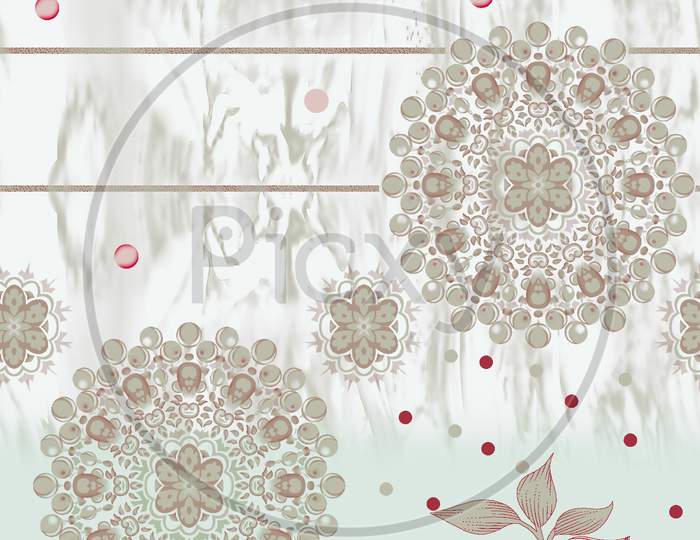 Decorative Flower Design With Digital Background