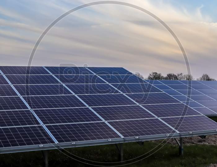 Generating clean energy with solar modules in a big park