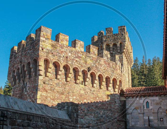 Castle In Napa Valley Vineyard, USA