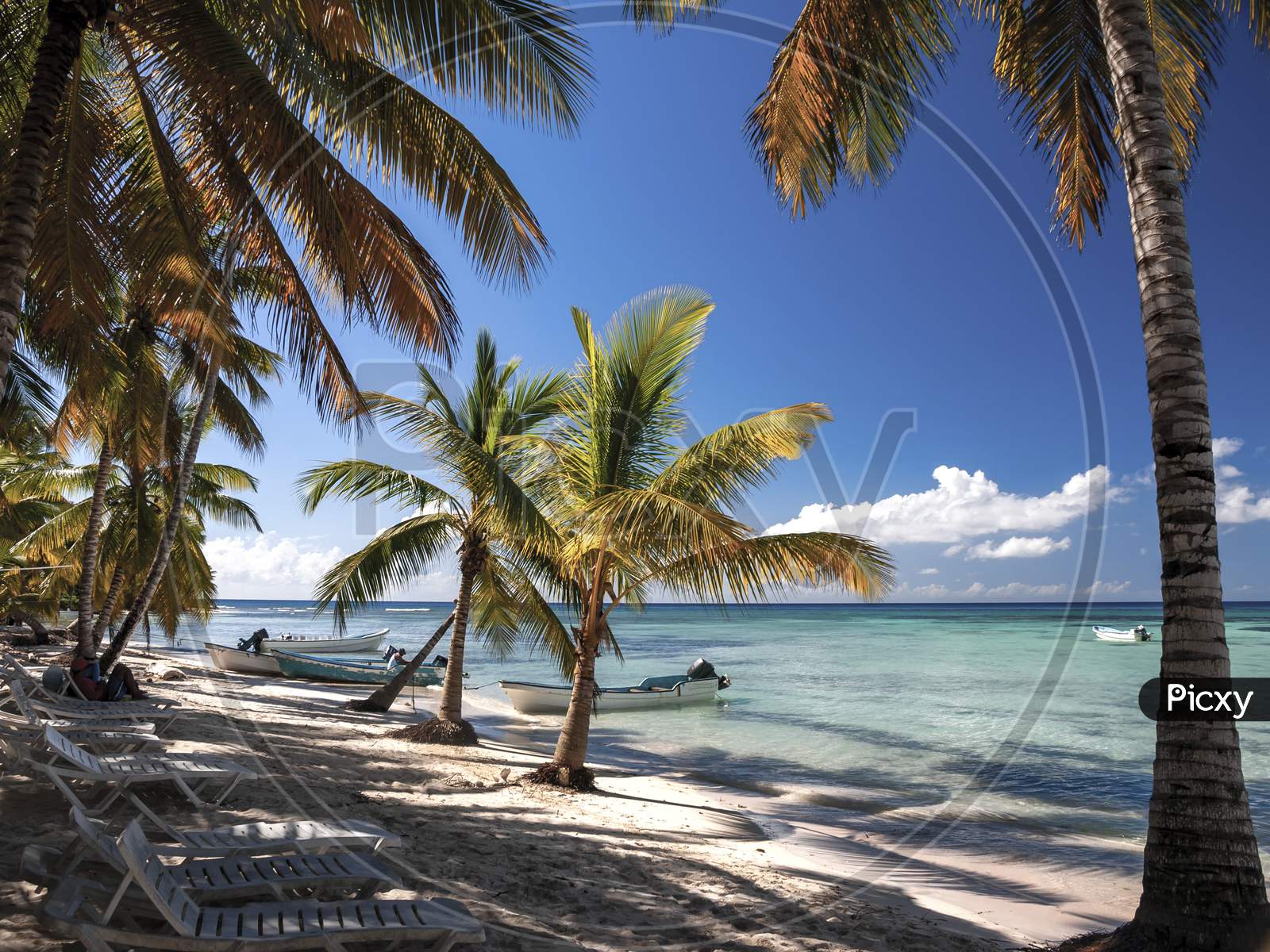 A relaxing shady part of a Caribbean beach.