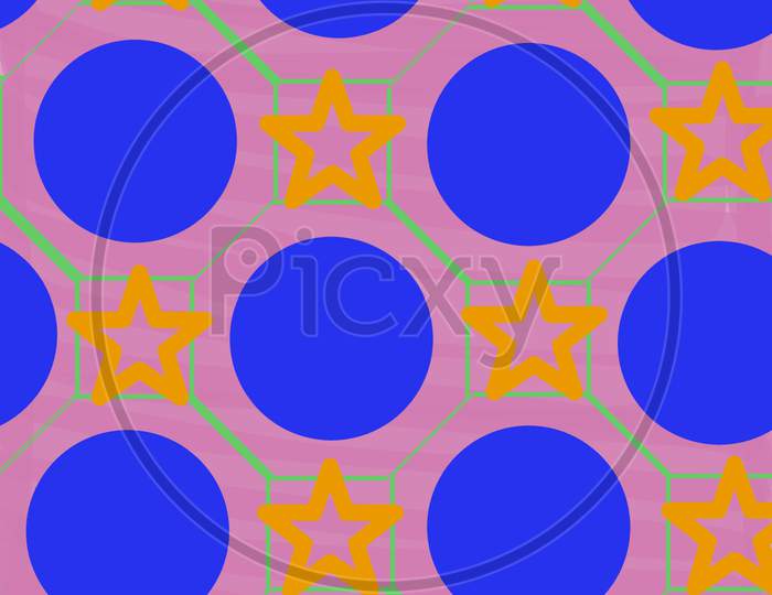 Purple Yellow  Symmetry Design Graphics Pattern