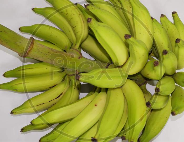 beautiful big  green banana isolated in white background