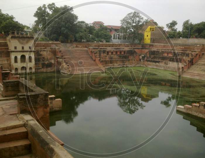 View of pond in vrindavan UP India