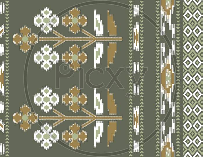 Seamless Traditional Floral Batik Background