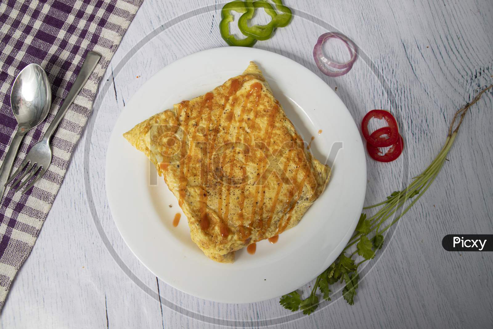 A plate of Bread omlette.