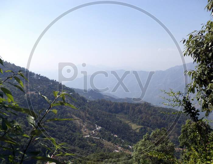 Picturesque view of Mussoorie, a famous hill station in Uttarakhand