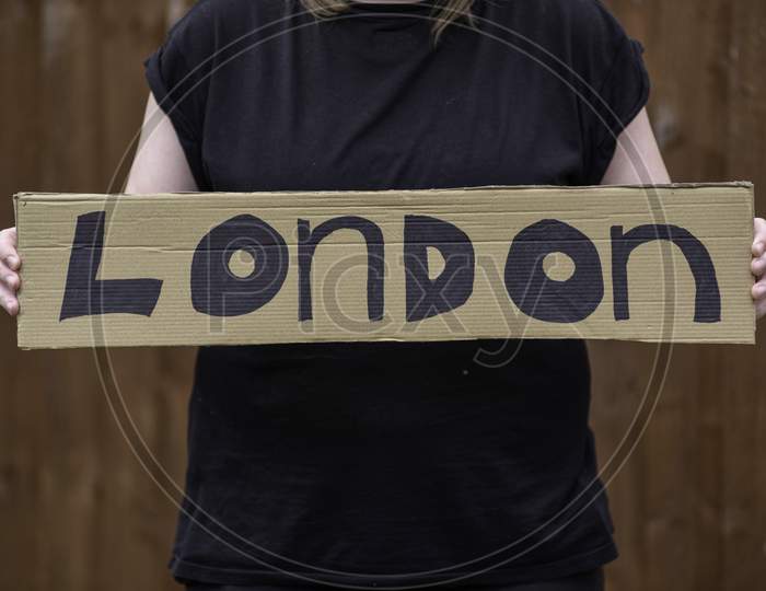 Cardboard Message London England.