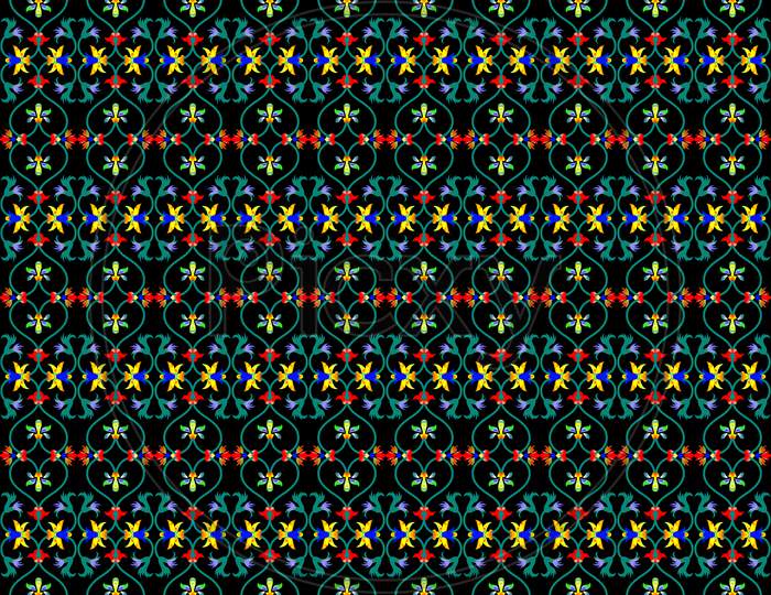 Seamless Geometrical Design Pattern Dark Background